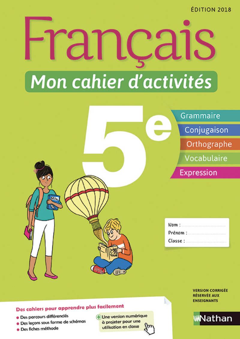 Mon Cahier De Français 3e Bordas Français - Mon cahier d'activités - 5e | Biblio Manuels
