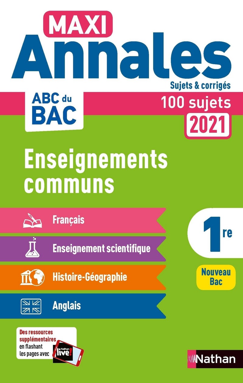 Tout En Un Annales Abc Du Bac 2021 Controle Continu 1re Annales Abc Du Bac 2021 Editions Nathan