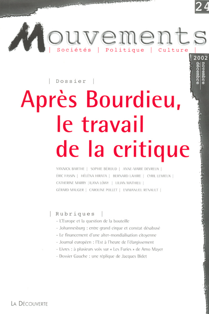 Après Bourdieu, le travail de la critique 