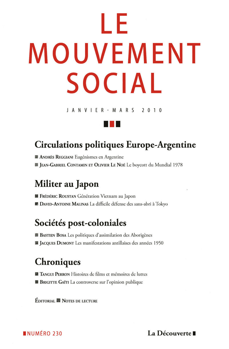 Circulations politiques Europe-Argentine / Militer au Japon / Sociétés post-coloniales 