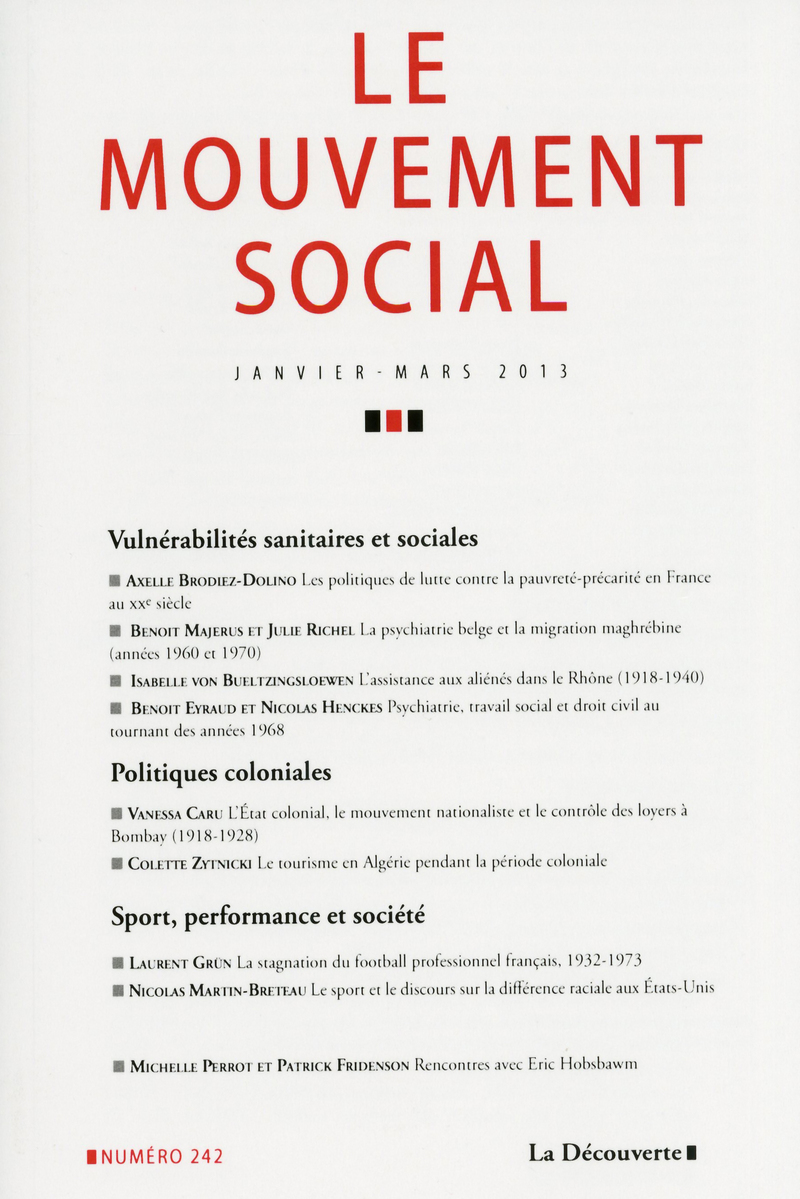 La Societe Du Contact Dans L Algerie Coloniale Revue Le Mouvement Social Editions La Decouverte